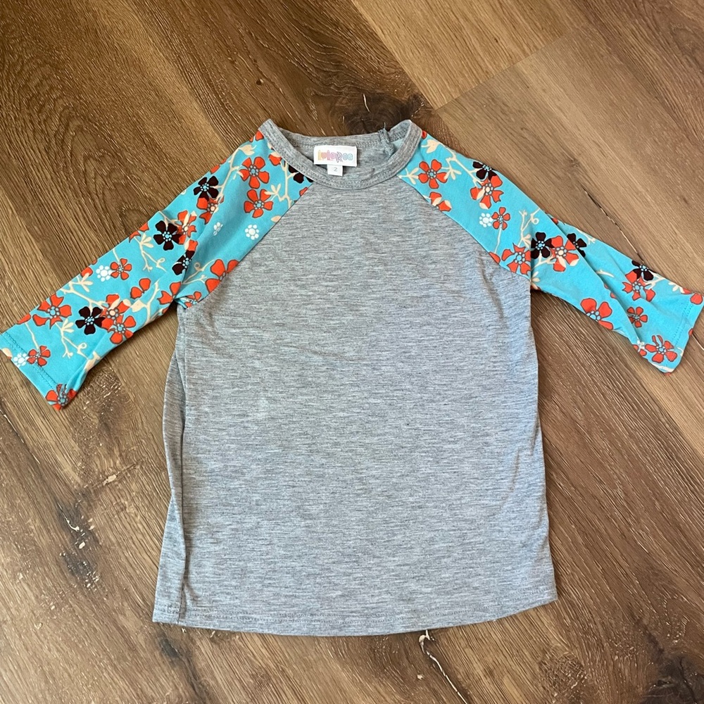 Lularoe Kids sloan 2 floral and gray